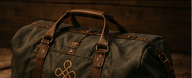 A waxed-canvas Quaska duffel
